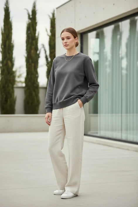 Dark gray sweatshirt on a white background