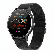 Smartwatch with black band and additional band on a white background