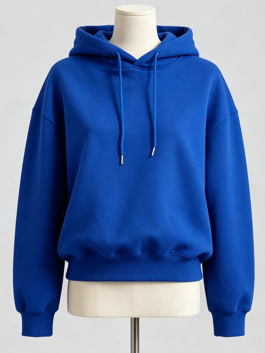 LIMO Women Hoodie Drawstring Pullover Long Sleeve Cuffed Hem Loose Oversized Casual  Lined Daily Basic Sweatshirt Tops
