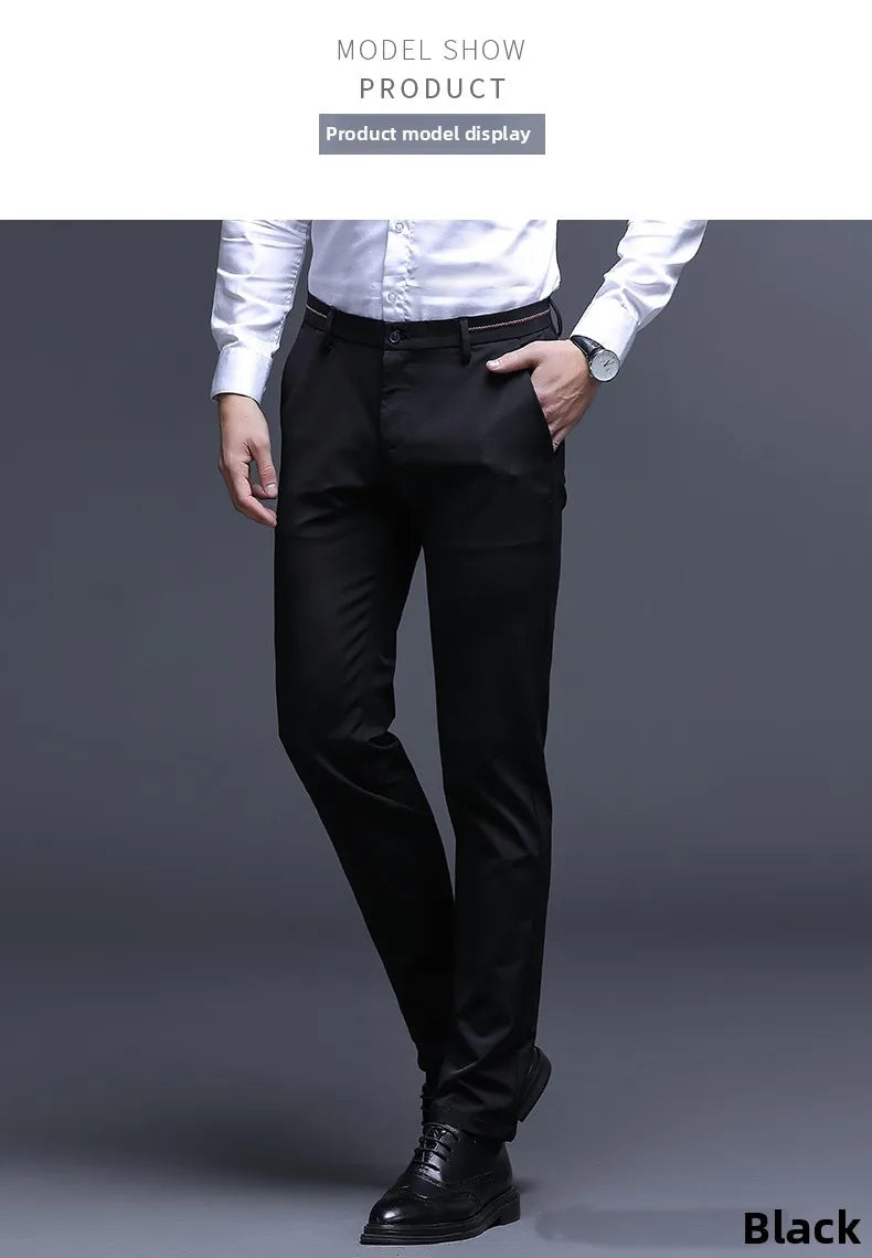 Premium Anti-wrinkle Non-ironing New Brand Casual Fashion Stretch Men Dress Pants Comfortable Business Office Long Suit Trousers