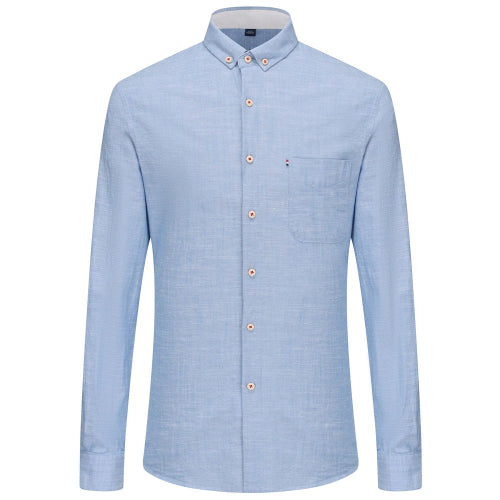 Light blue checkered shirt on a white background
