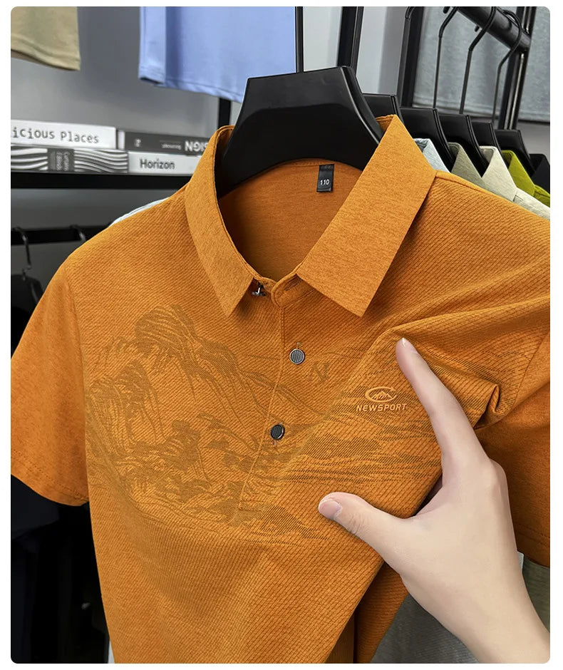 Summer New Print Comfortable Short Sleeve POLO Shirt Collar Fashion Casual T-shirt Cross-border Versatile Top