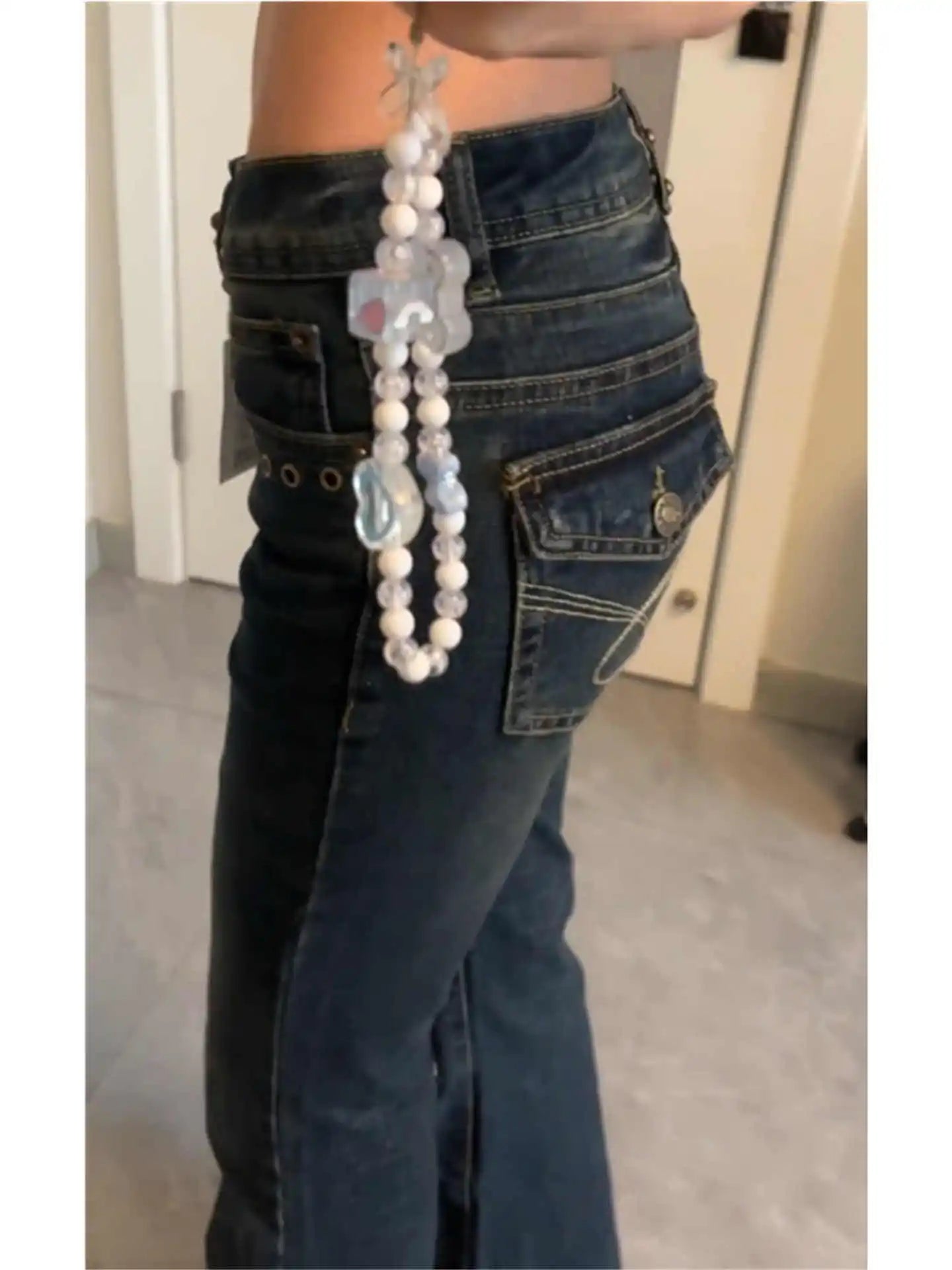 Women's American Retro Low Rise Bootcut Jeans Denim Pants Skinny Punk Long Trousers Japanese Y2k Cowboy High Street Designer New