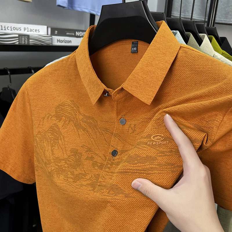 Summer New Print Comfortable Short Sleeve POLO Shirt Collar Fashion Casual T-shirt Cross-border Versatile Top