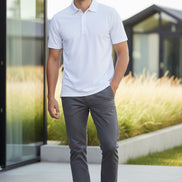 White polo shirt on a white background