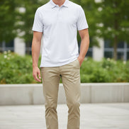 White polo shirt on a white background