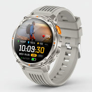 Smartwatch with features highlighted on a dark background