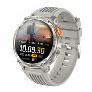 Smartwatch with features highlighted on a dark background
