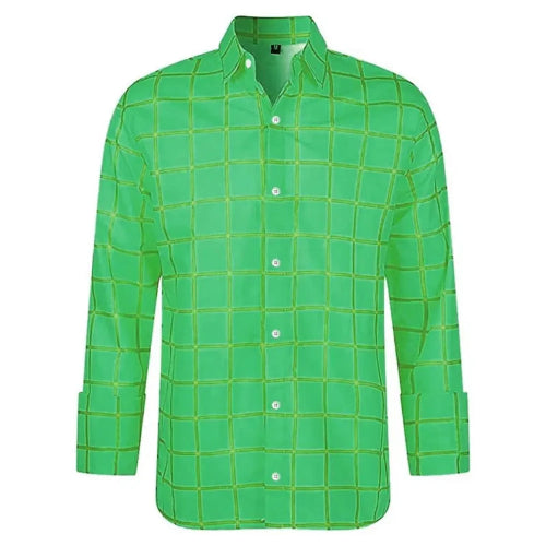 Green checkered shirt on a white background