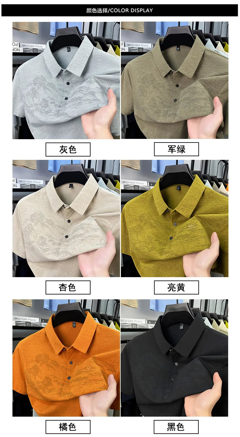 Summer New Print Comfortable Short Sleeve POLO Shirt Collar Fashion Casual T-shirt Cross-border Versatile Top