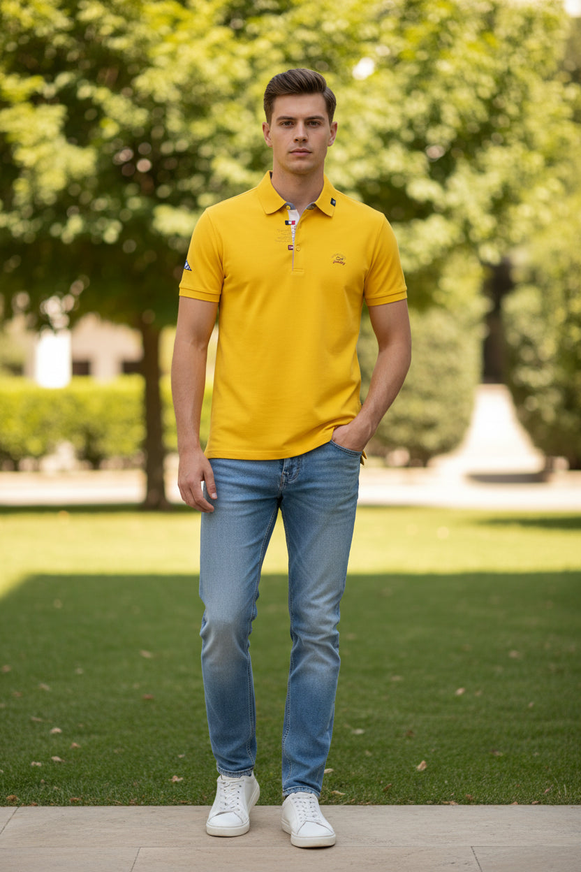 TACE&SHARK Brand Business Polo Shirt Men Summer Tops Solid Color Shark