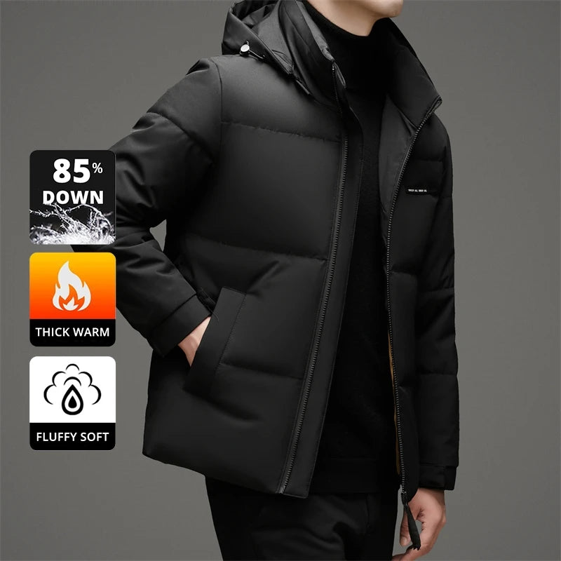 High End White Duck Down Casual Fashion Men Down Jacket Hooded Outerwear Winter Warm Designer Parkas Puffer Feather Coats