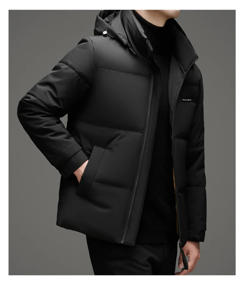 High End White Duck Down Casual Fashion Men Down Jacket Hooded Outerwear Winter Warm Designer Parkas Puffer Feather Coats
