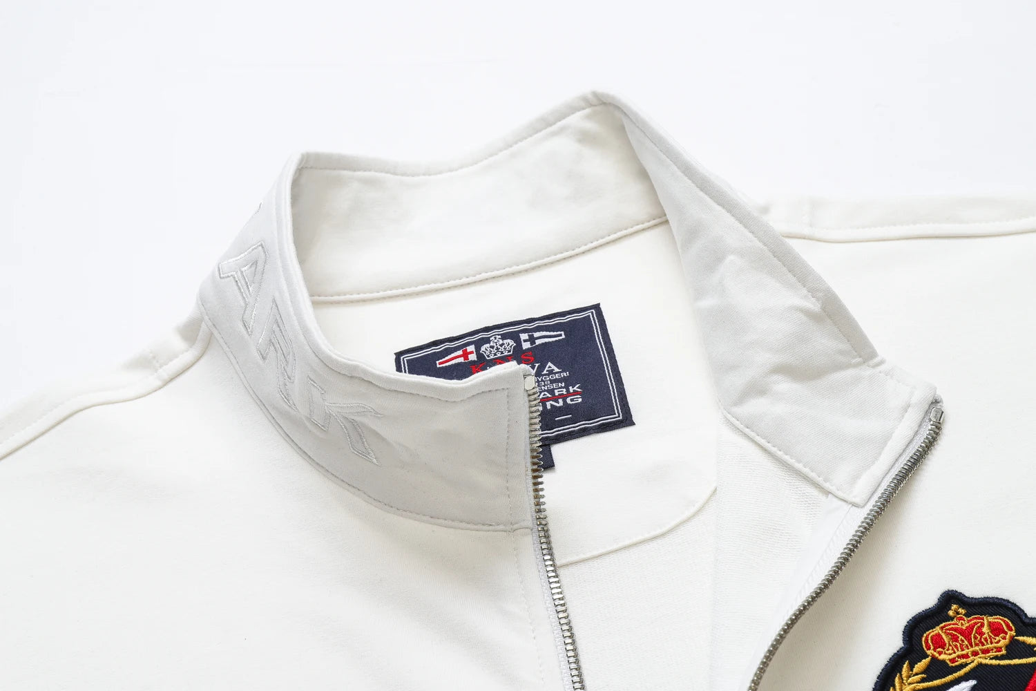 TACE&SHARK Casual Cotton Blue White Military Jacket Coats Fashion Zipper Jackets Men Embroidery Outerwear Clothing