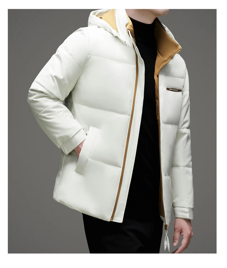 High End White Duck Down Casual Fashion Men Down Jacket Hooded Outerwear Winter Warm Designer Parkas Puffer Feather Coats