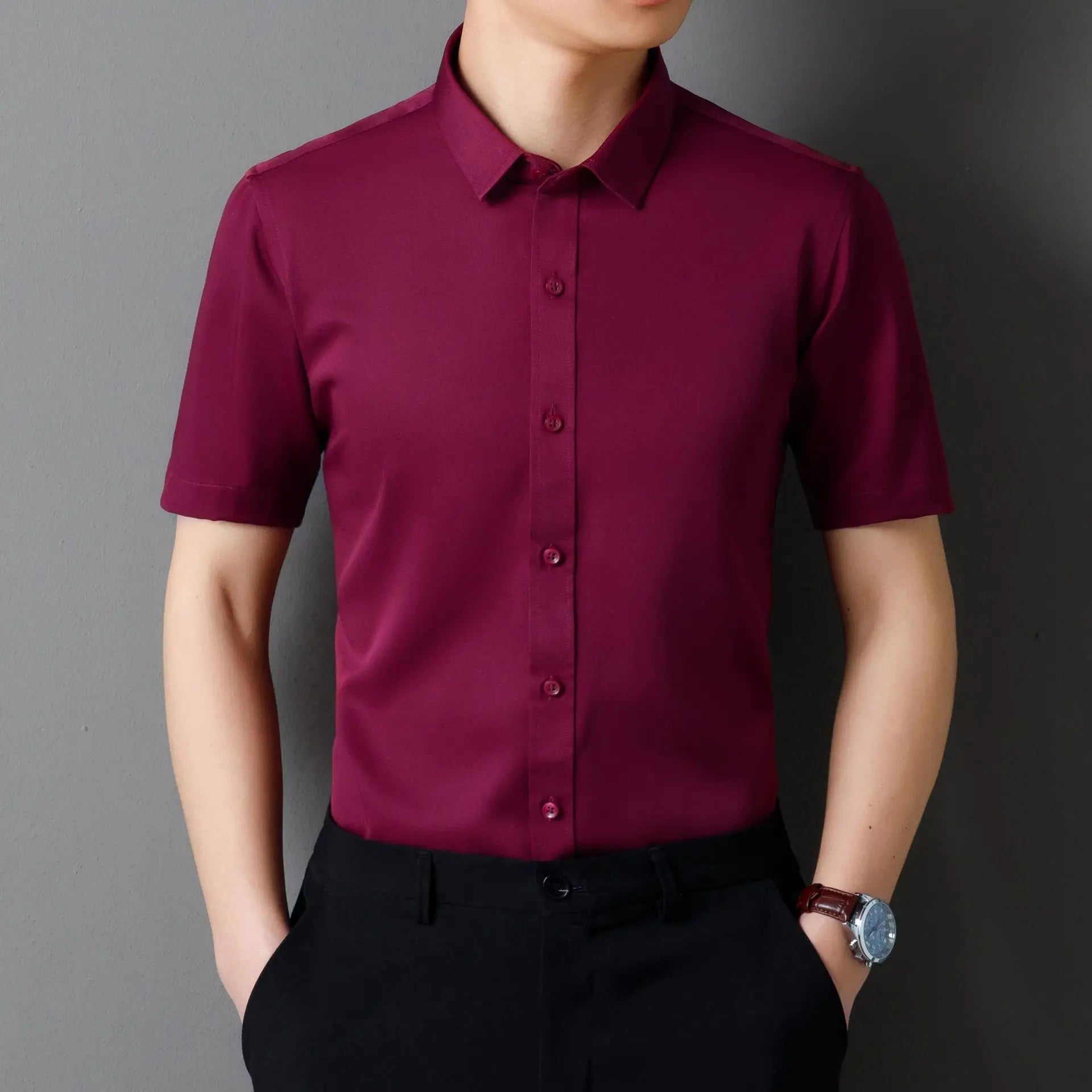 Non-ironing High-end Long-sleeved White Shirt Business Anti-wrinkle Dress Shirt Excellent High-quality Work Business Clothes