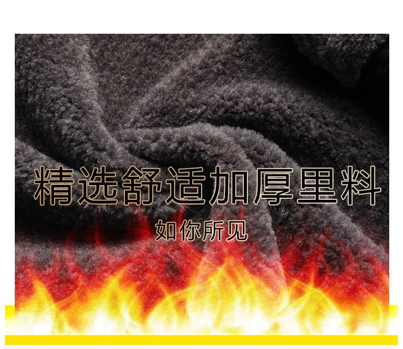 Add Fleece and Thickening Winter Dad Leather Jacket for Middle-aged Grandpa Fur Collar Middle-aged Men's Coat for Warmth