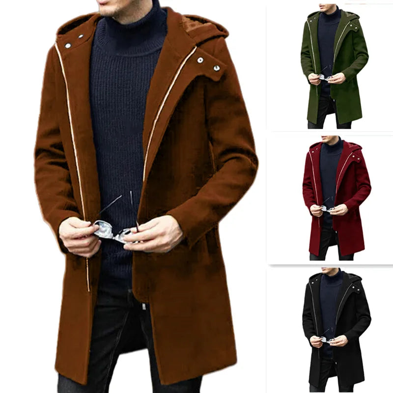 Wool Blend Coat Men'S Clothes Mans Real Genuine Authentic Actual Factual Veritable True Honest Sincere Frank Candid Open Direct