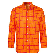 Orange checkered shirt on a white background