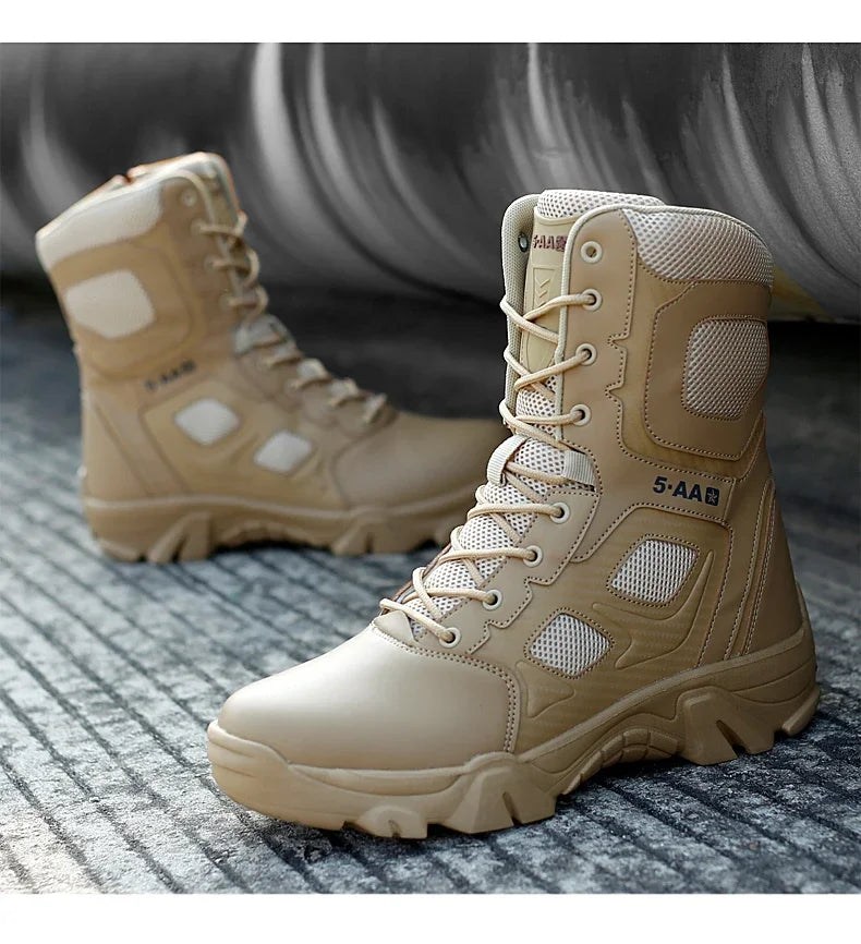 Men's Shoes Winter Men Combat Tactical Boots 2026 New Work Safety Shoes for Men Sneakers Fashion Waterproof Motorcycle Boots