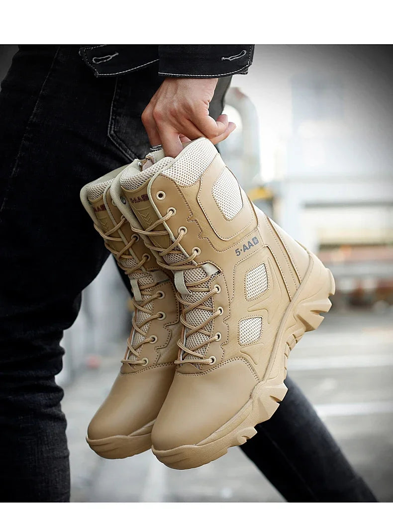 Men's Shoes Winter Men Combat Tactical Boots 2026 New Work Safety Shoes for Men Sneakers Fashion Waterproof Motorcycle Boots