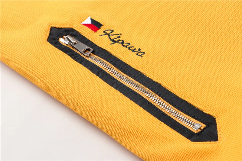 TACE&SHARK Fashion Brand Shark Solid Color Embroidery Jackets Zipper Turtleneck Men Pullovers Mens White Outerwear Clothing