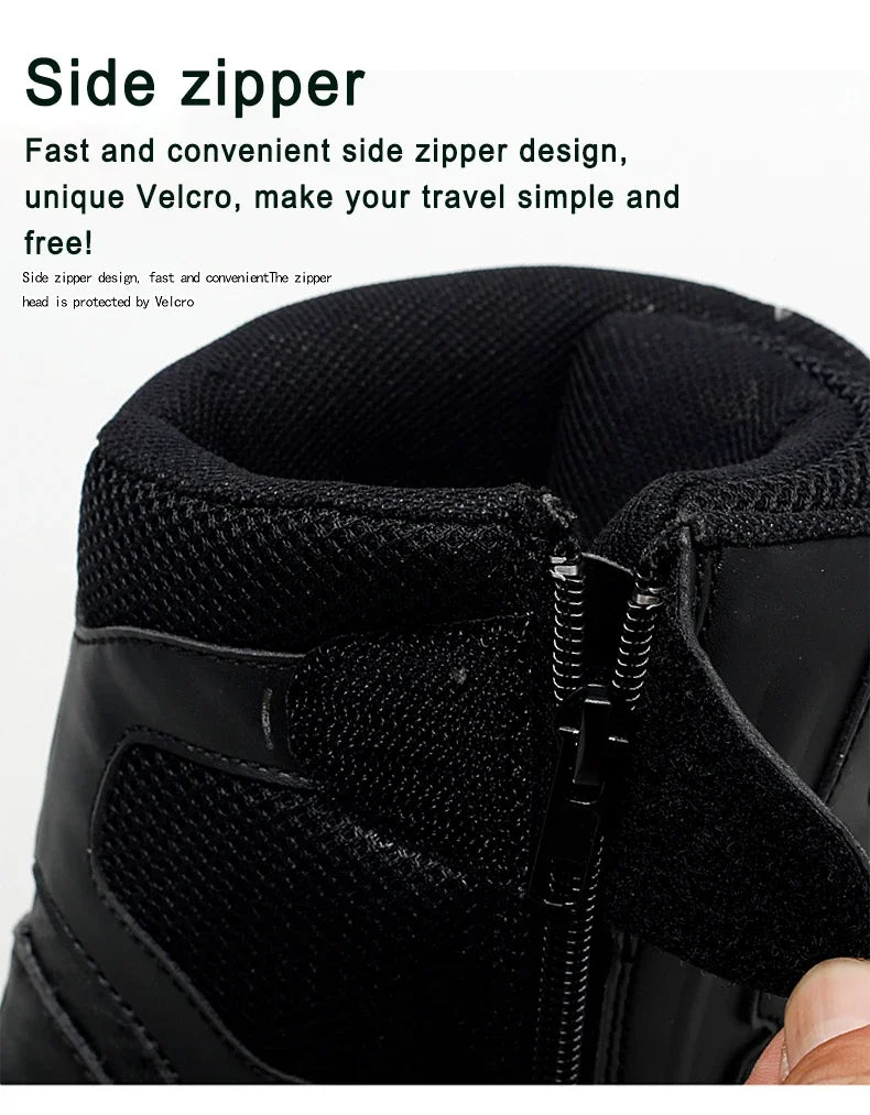 Men's Shoes Winter Men Combat Tactical Boots 2026 New Work Safety Shoes for Men Sneakers Fashion Waterproof Motorcycle Boots