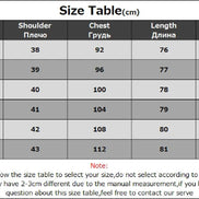 A size chart table in Chinese showing measurements in centimeters for sizes S through 3XL, with columns for shoulder, chest, length, and sleeve.