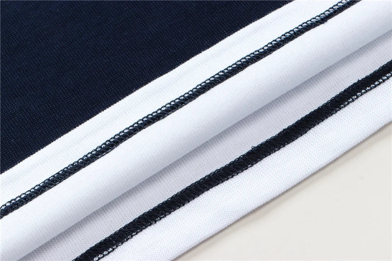 TACE&SHARK Brand Shark Wide Stripes Embroidery Red Long Sleeve Polo Tops Casual Fashion Men Slim Polo Casual Business Clothes