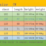 Size chart for a hoodie with measurements in centimeters