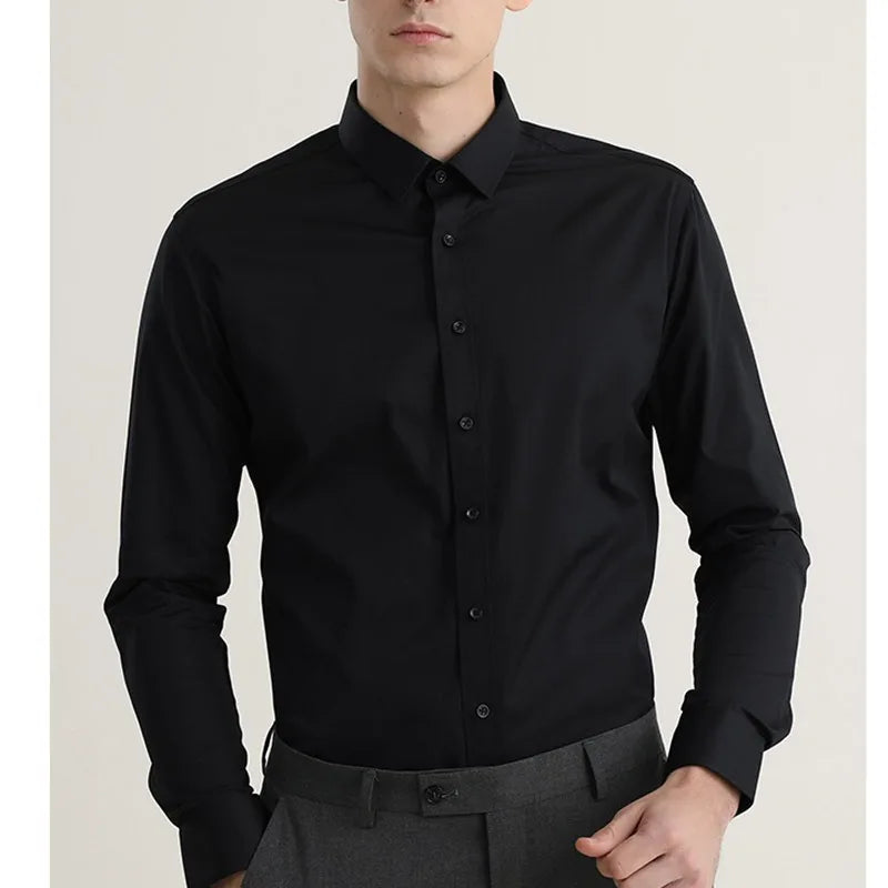 Non-ironing High-end Long-sleeved White Shirt Business Anti-wrinkle Dress Shirt Excellent High-quality Work Business Clothes