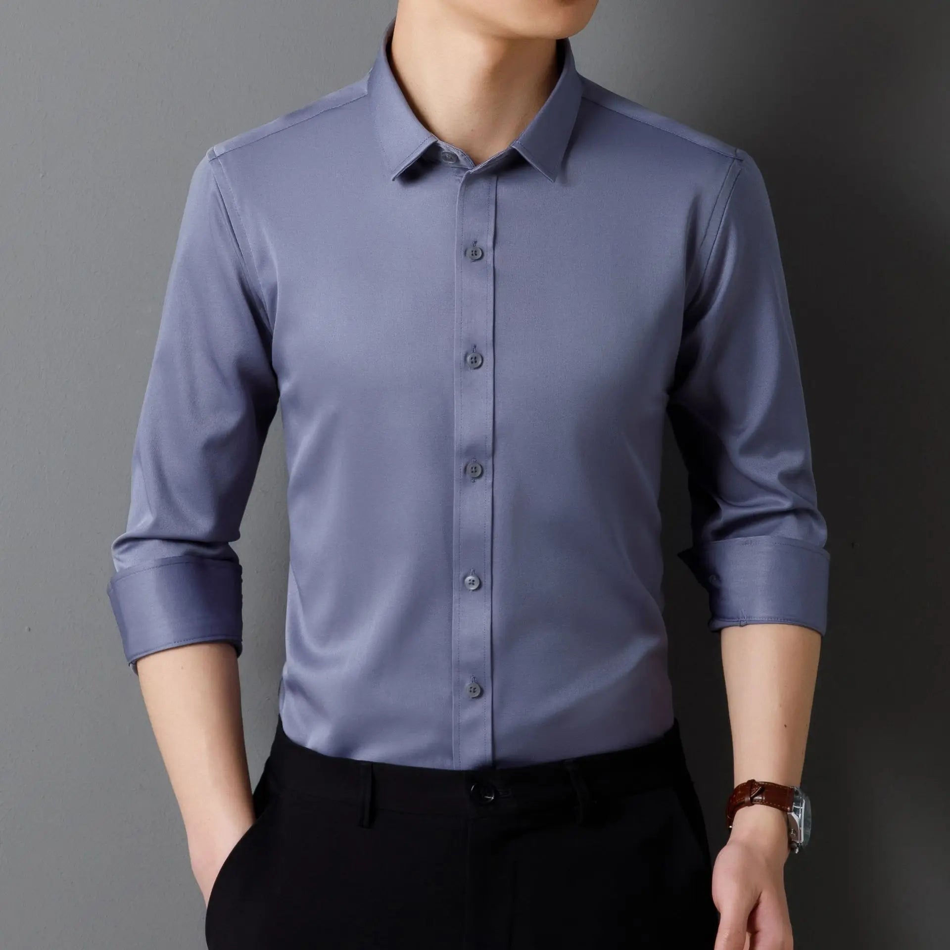 Non-ironing High-end Long-sleeved White Shirt Business Anti-wrinkle Dress Shirt Excellent High-quality Work Business Clothes
