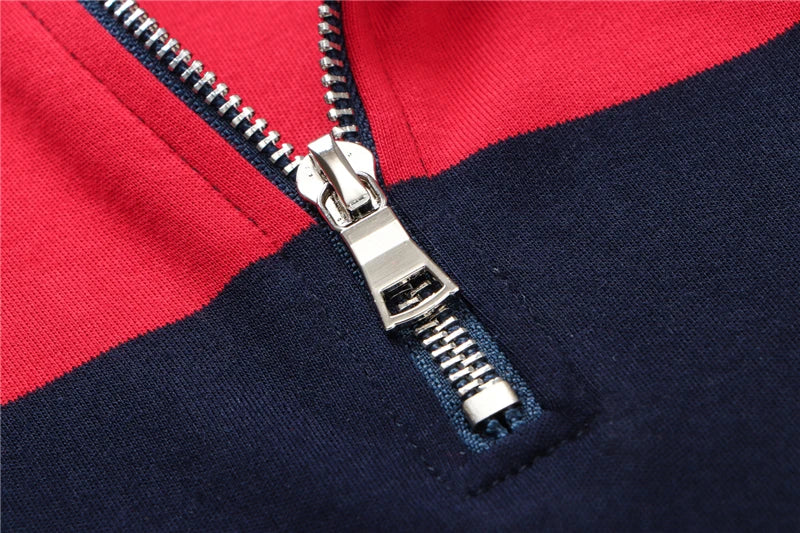 TACE&SHARK Brand Hot Sale Fashion Business Stripes Embroidery Long Sleeve Polo Shark Tops Men Autumn Half Zipper Slim Clothes