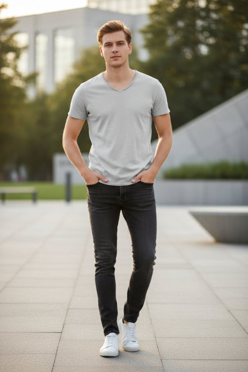 Gray t-shirt on a white background