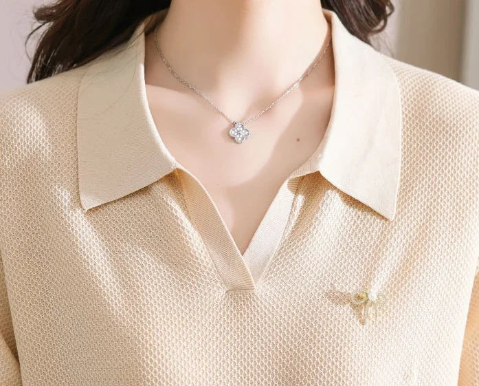 Female Tee Baggy Plain Knitted Cute T-shirts Kawaii Women's Polo Pulovers Offer Comfortable Summer 2025 with Collar New On
