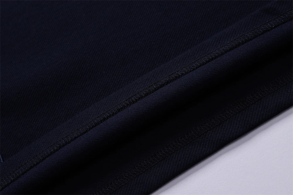 TACE&SHARK Brand Shark Fashion Men‘s Long Sleeve Stand Collar Polo Shirt Striped Breathable Cotton Casual Wear Business Style