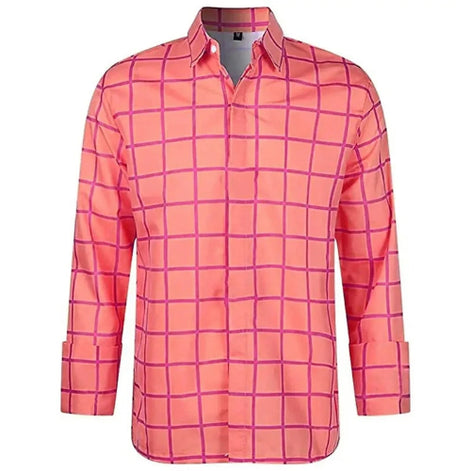 Pink checkered shirt on a white background