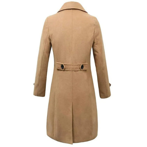 Beige trench coat on a white background