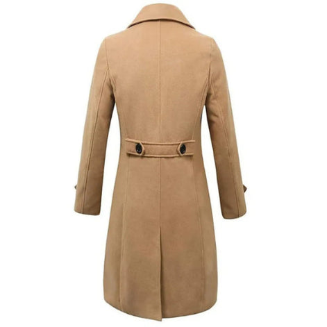 Beige trench coat on a white background