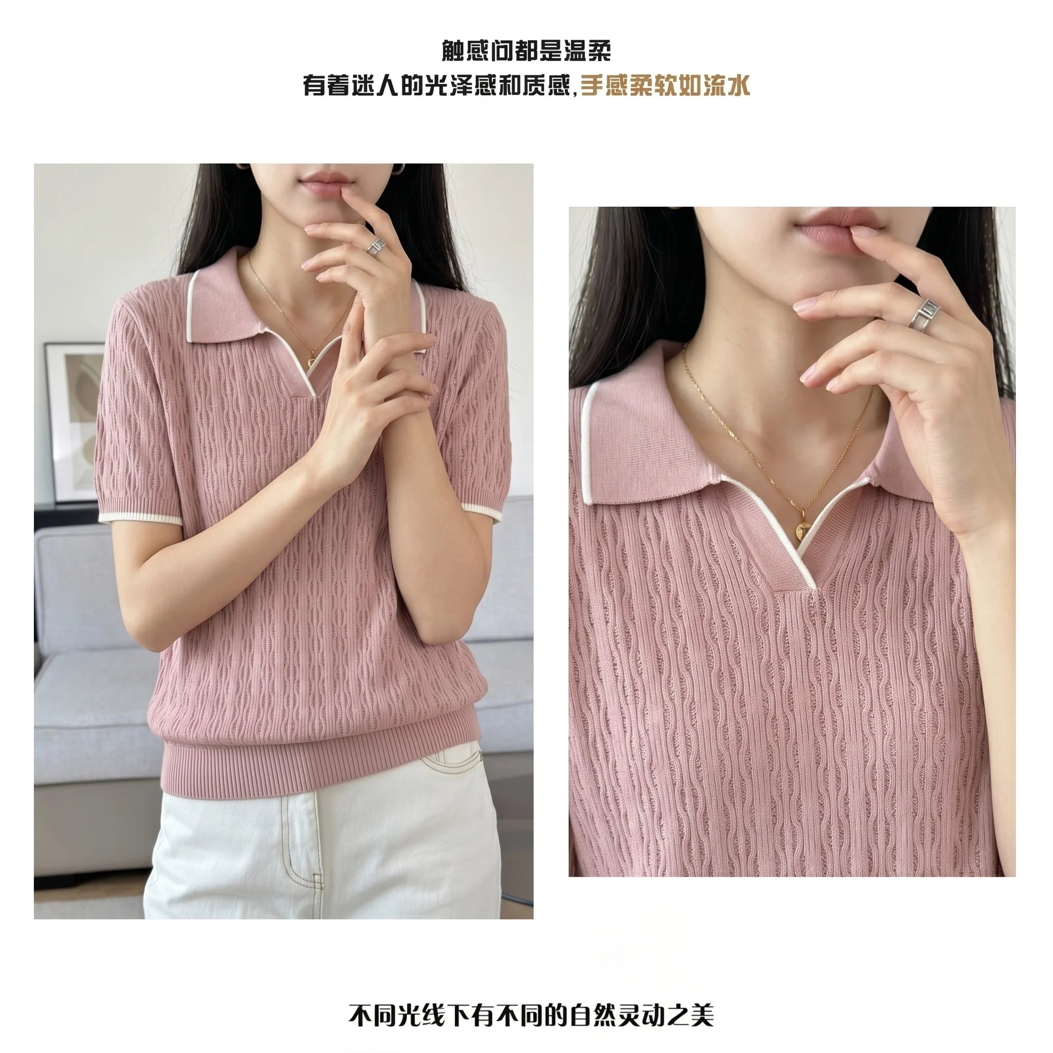 WinvyNee Spring Summer Women Cotton Polo V Collar Sweater Knitted Top Green Solid Short Sleeve Casual Pullover T-Shirt ZA1002042