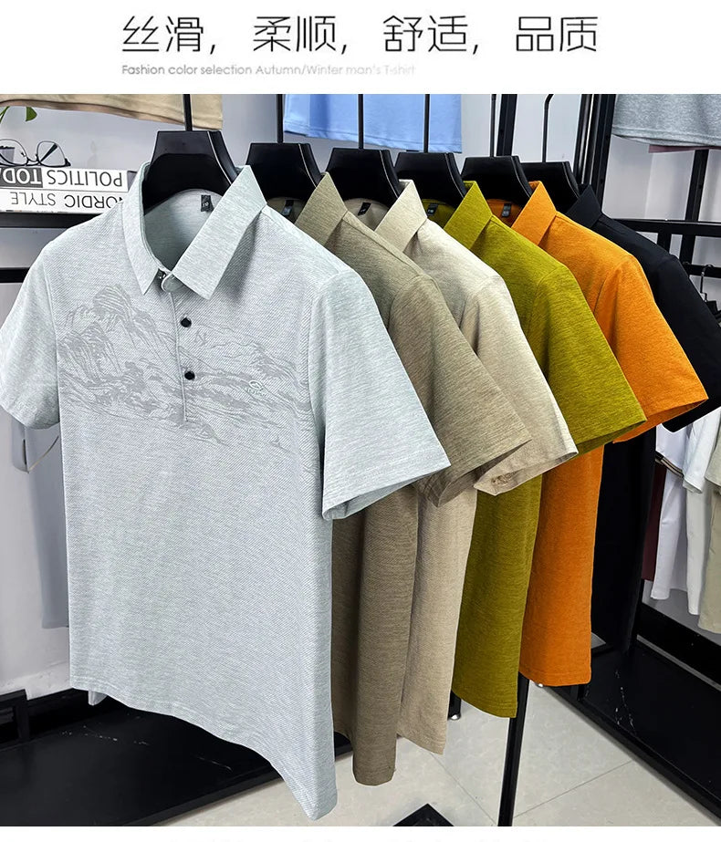 Summer New Print Comfortable Short Sleeve POLO Shirt Collar Fashion Casual T-shirt Cross-border Versatile Top