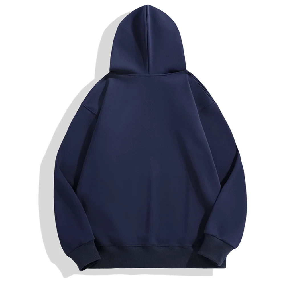 Navy blue hoodie on a white background