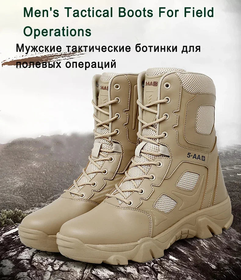 Men's Shoes Winter Men Combat Tactical Boots 2026 New Work Safety Shoes for Men Sneakers Fashion Waterproof Motorcycle Boots