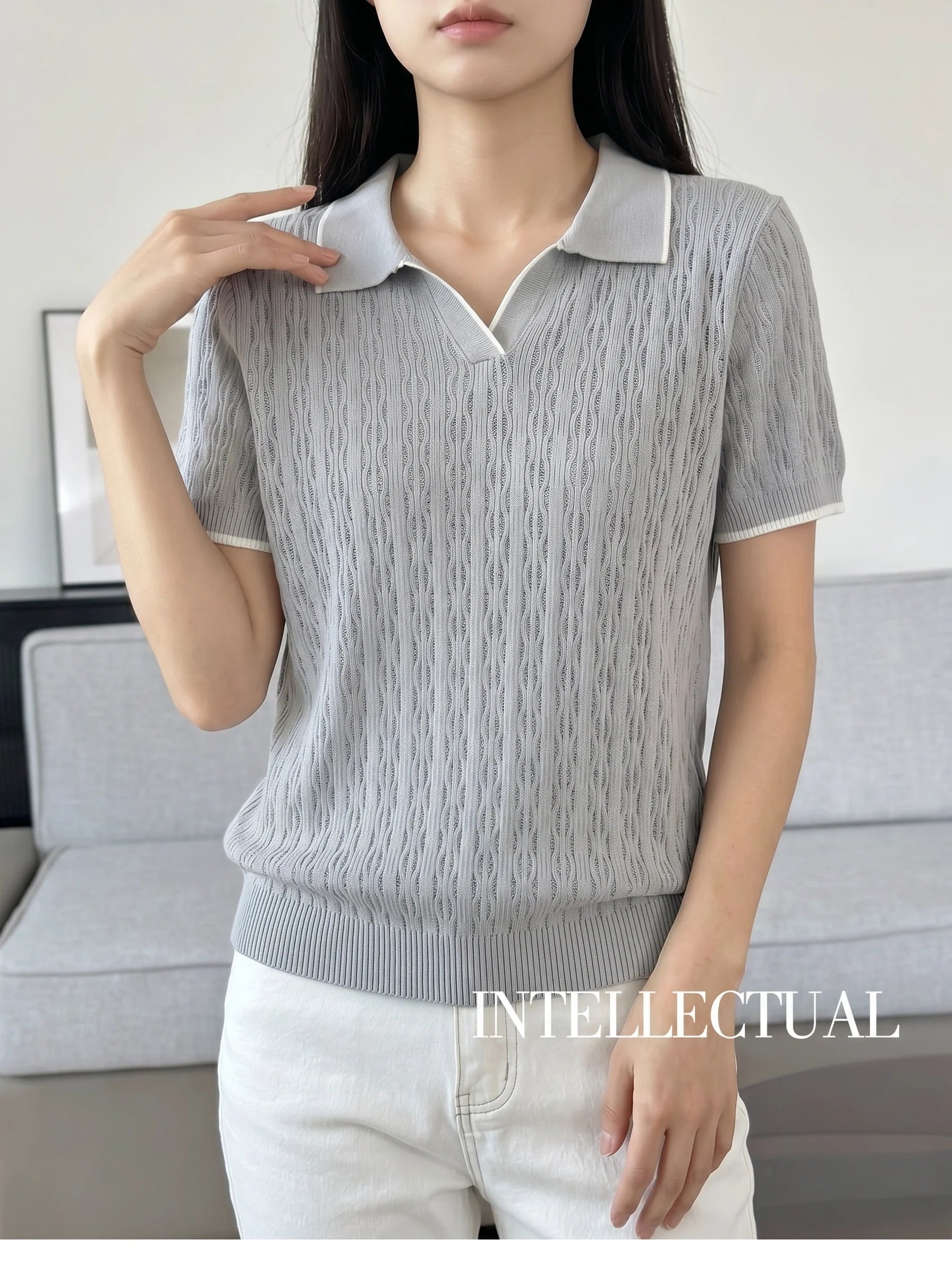 WinvyNee Spring Summer Women Cotton Polo V Collar Sweater Knitted Top Green Solid Short Sleeve Casual Pullover T-Shirt ZA1002042