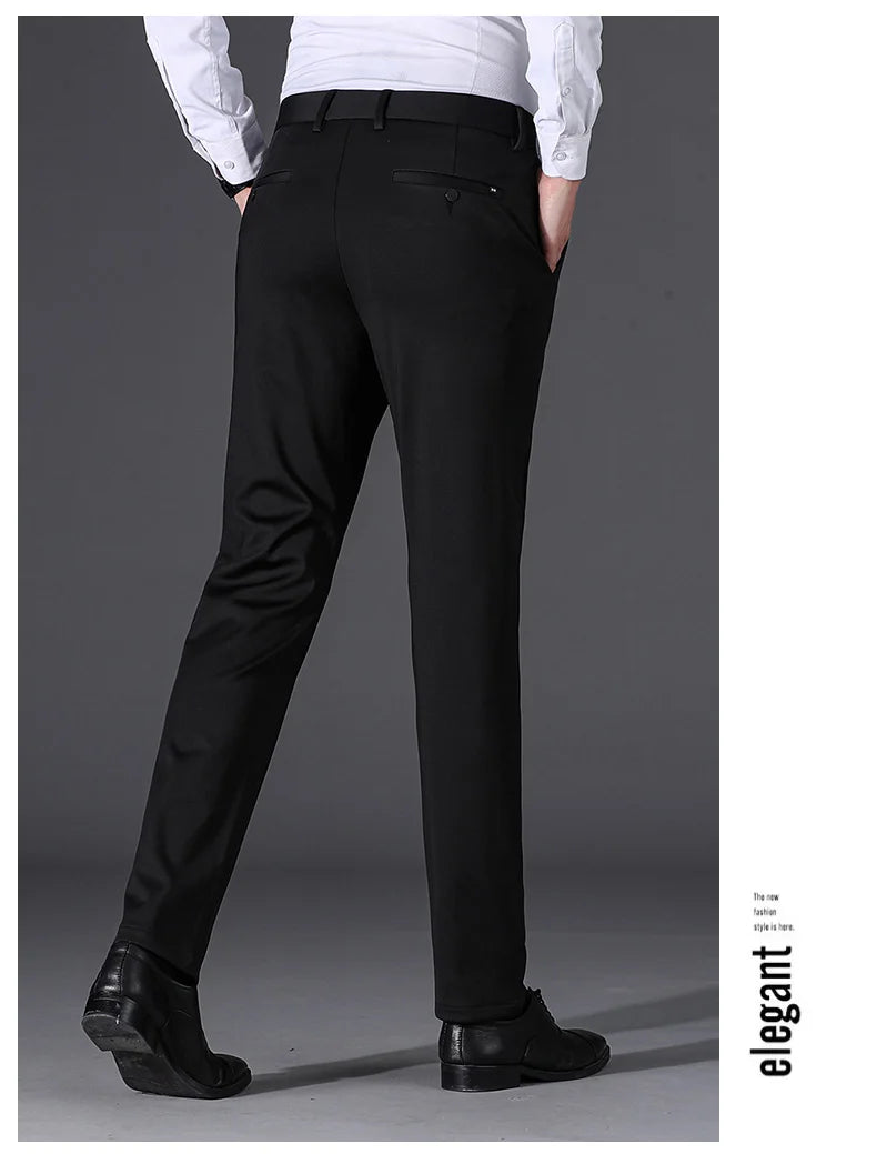 Top Grade Non-ironing New Brand Casual Korean Fashion Relax Fit Long Dress Pants Straight Business Trousers Mens Clothing 2026