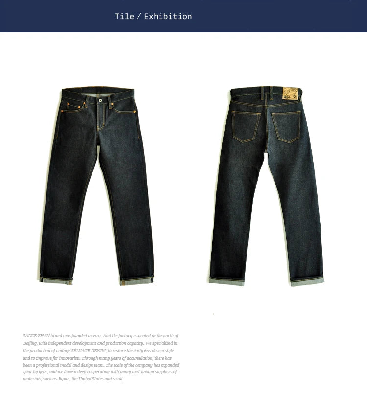 Pair of dark blue jeans displayed from front and back on a white background
