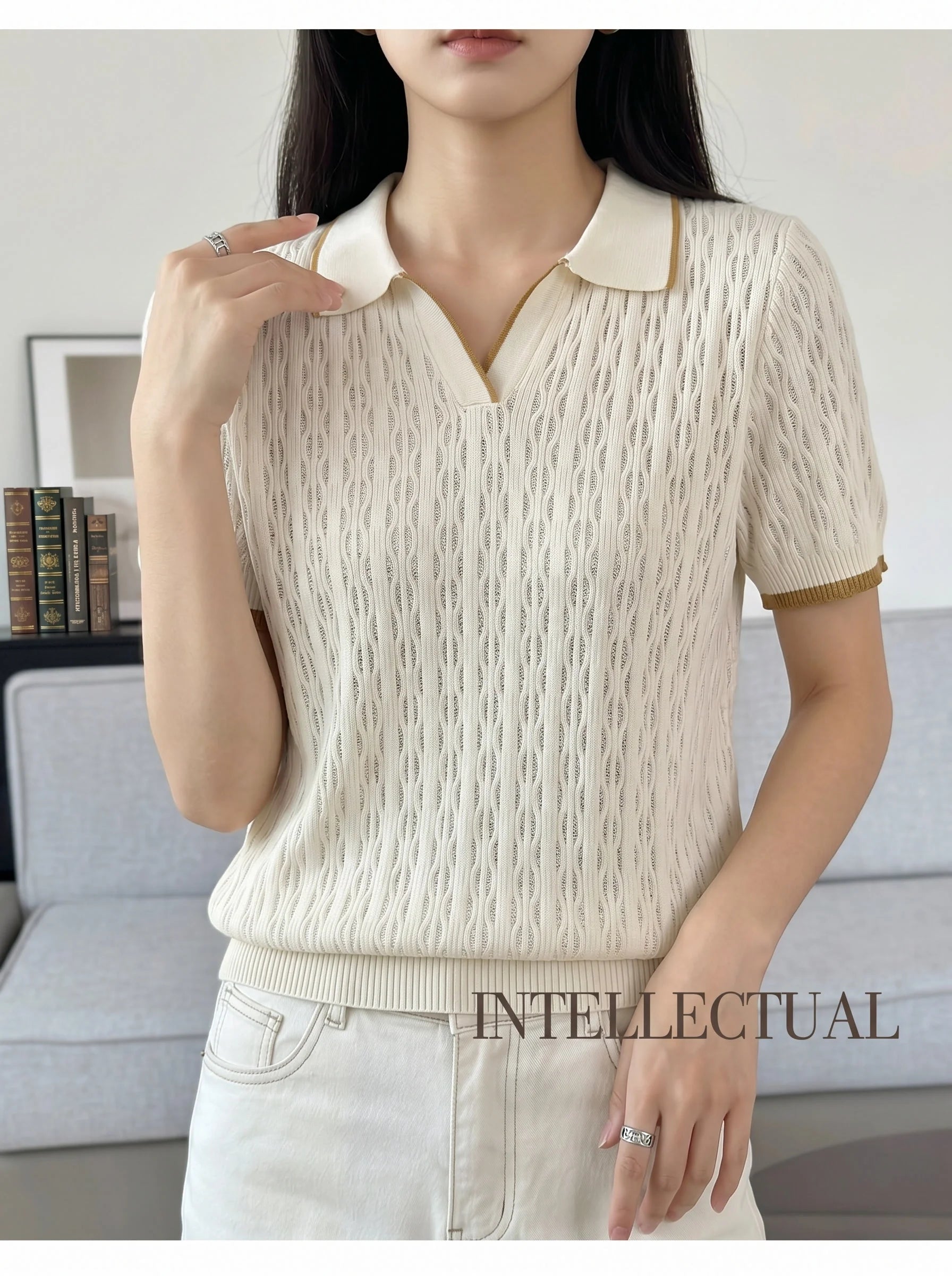WinvyNee Spring Summer Women Cotton Polo V Collar Sweater Knitted Top Green Solid Short Sleeve Casual Pullover T-Shirt ZA1002042