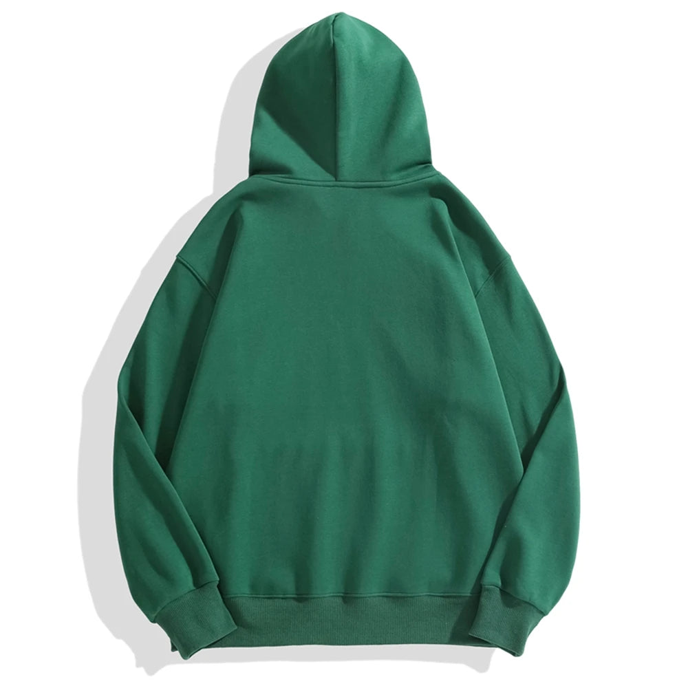 Green hoodie on a white background