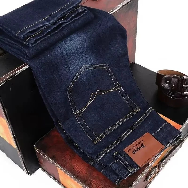 NEW Men's Fashion Business Jeans Classic Style Casual Stretch