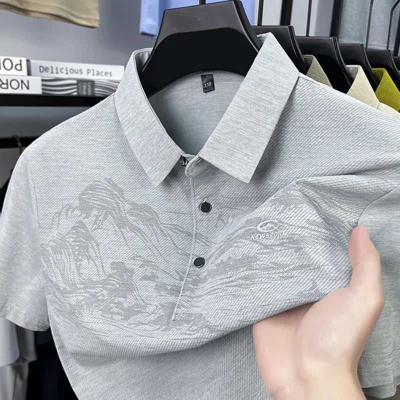 Summer New Print Comfortable Short Sleeve POLO Shirt Collar Fashion Casual T-shirt Cross-border Versatile Top